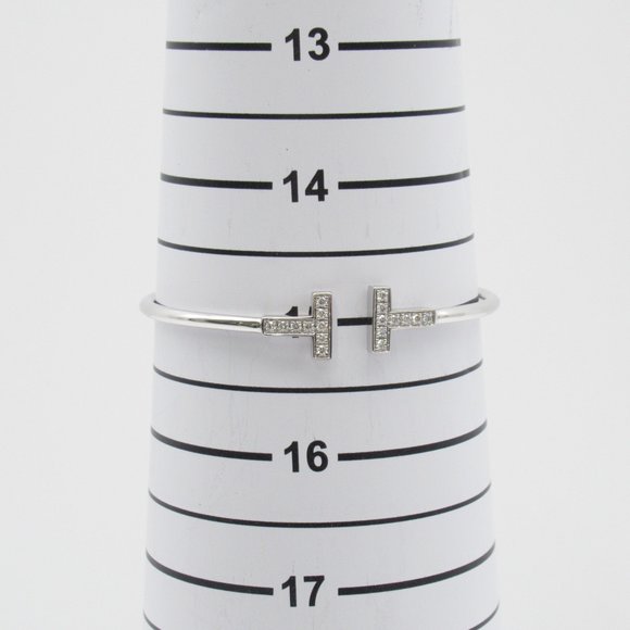 TIFFANY&CO T Wire Diamond Bracelet Clear K18WG[WhiteGold] diamond - Picture 5 of 5
